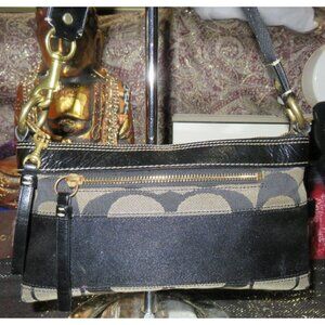Coach 2006 Cursive Creed Limited Edition Signature C Canvas & Leather Demi Bag